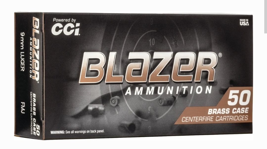 CCI BLAZER BRASS 9MM 100 GRAIN FMJ
