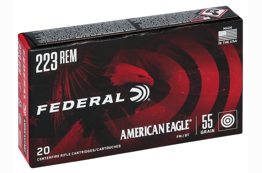 Federal American Eagle 223 Rem 55GR FMJ BT