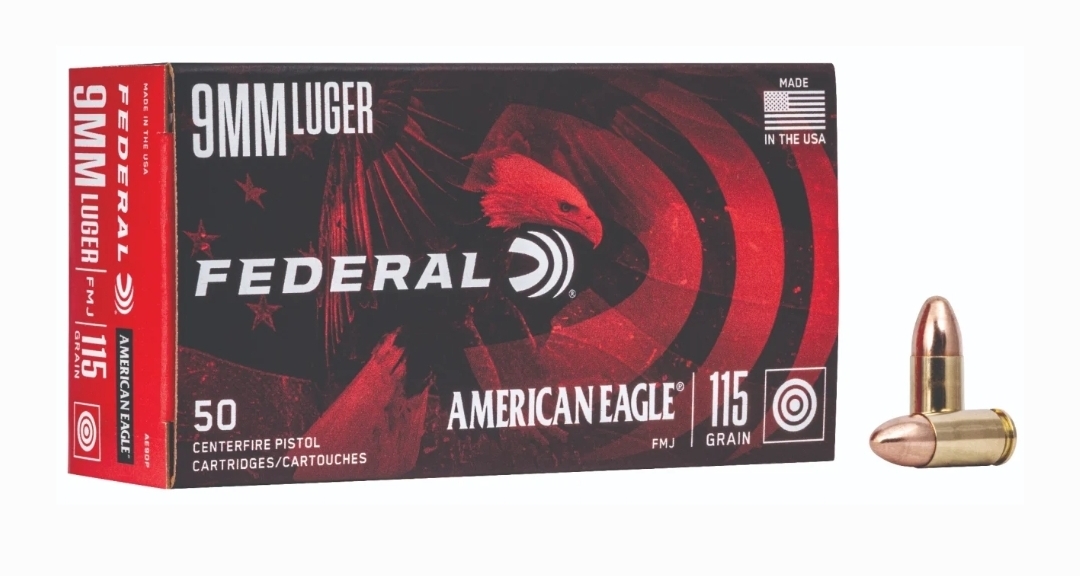 Federal American Eagle 9mm 115GR FMJ